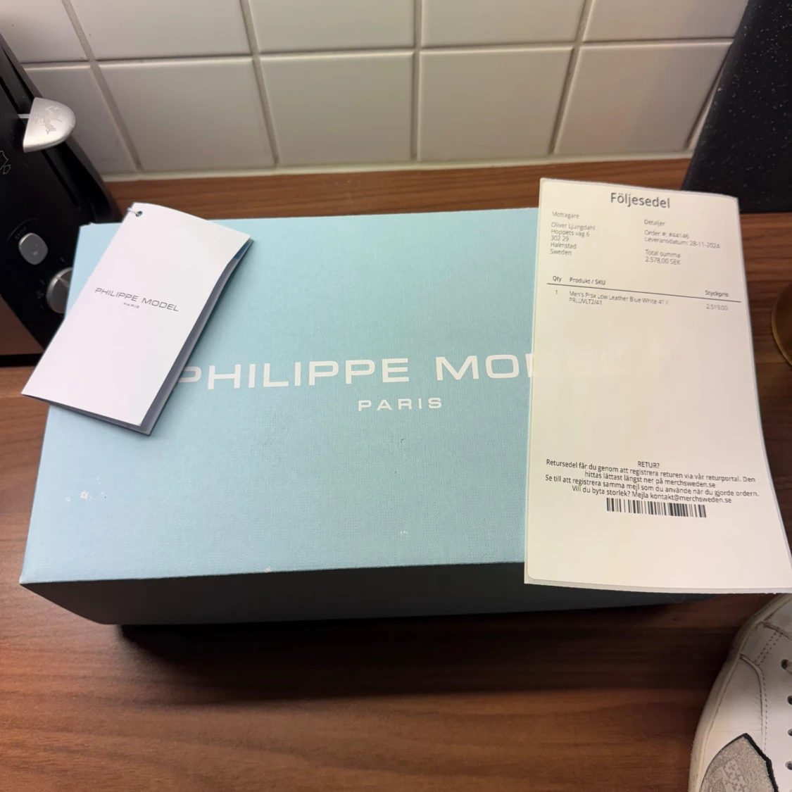 Philippe Model Prsx Low Leather Blue White  - 3