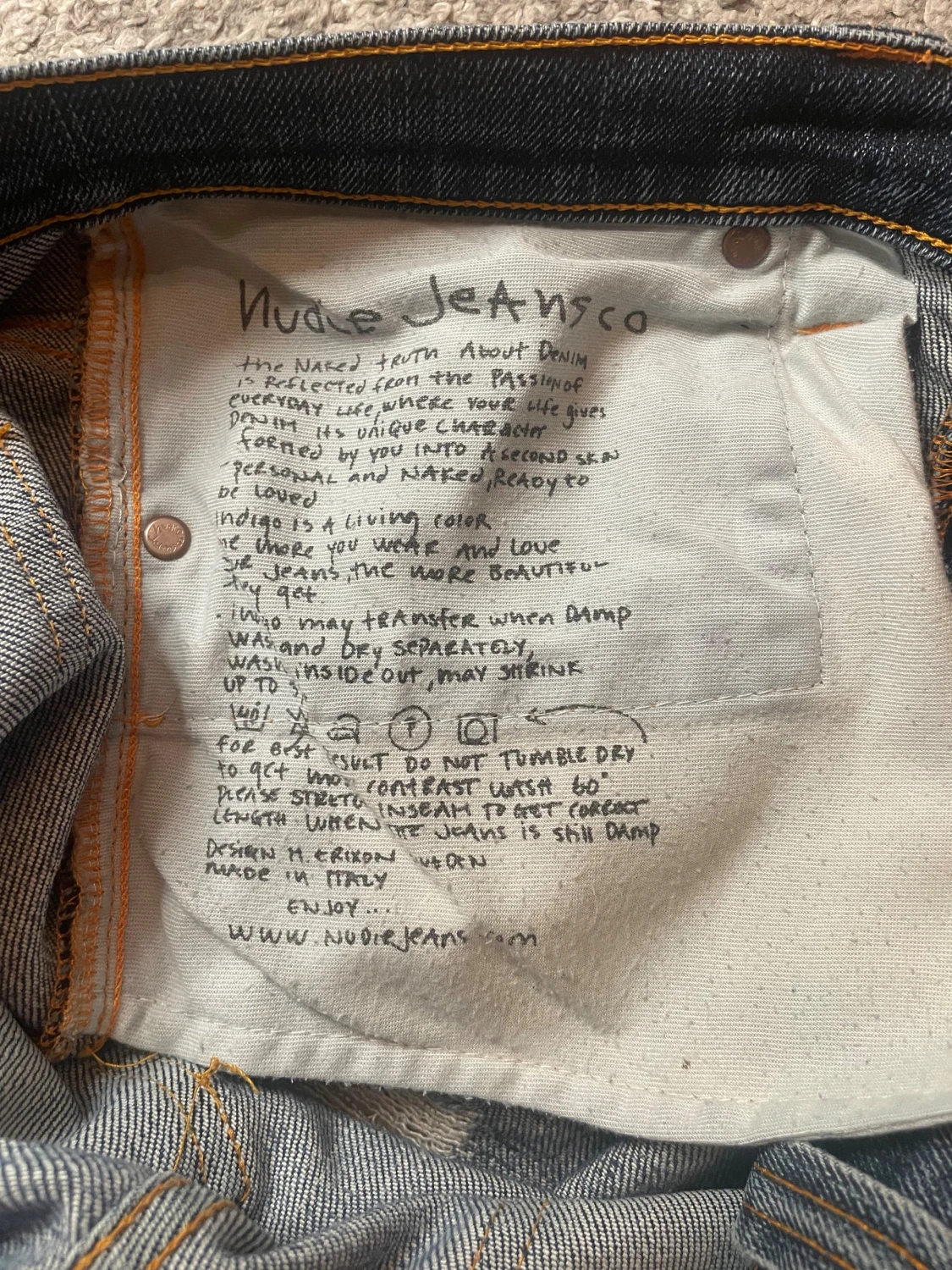 Blå slitna jeans från Nudie Jeans - 3