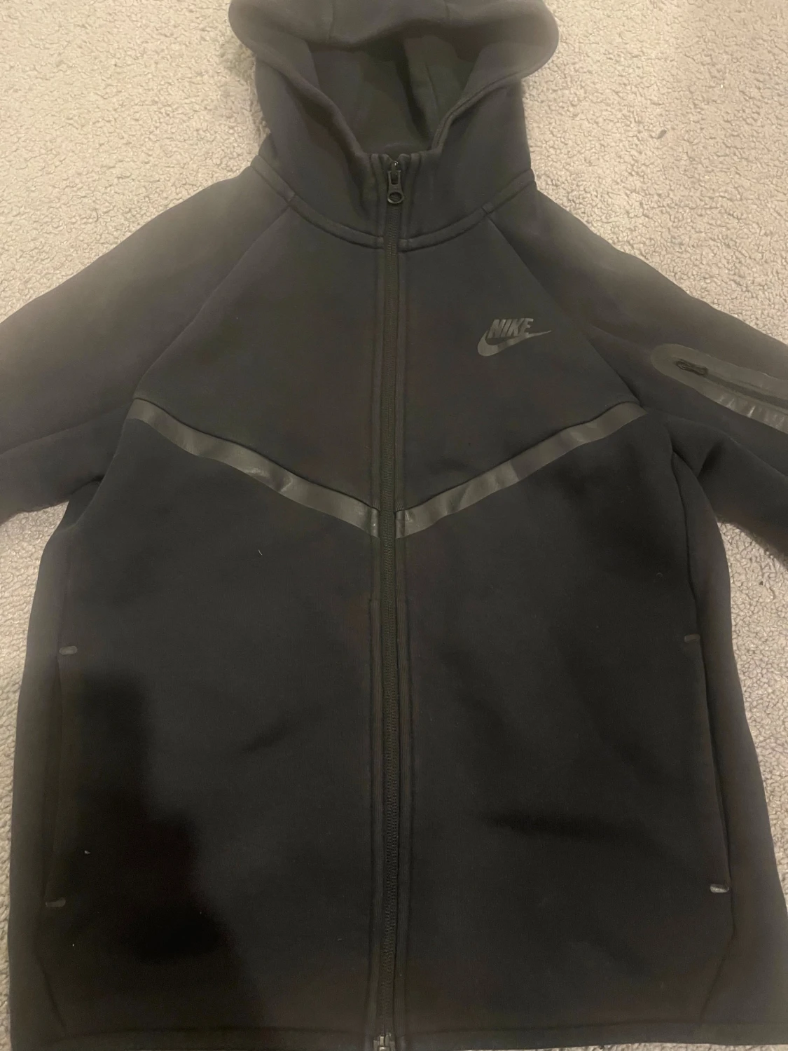 Svart Nike hoodie med dragkedja - 1