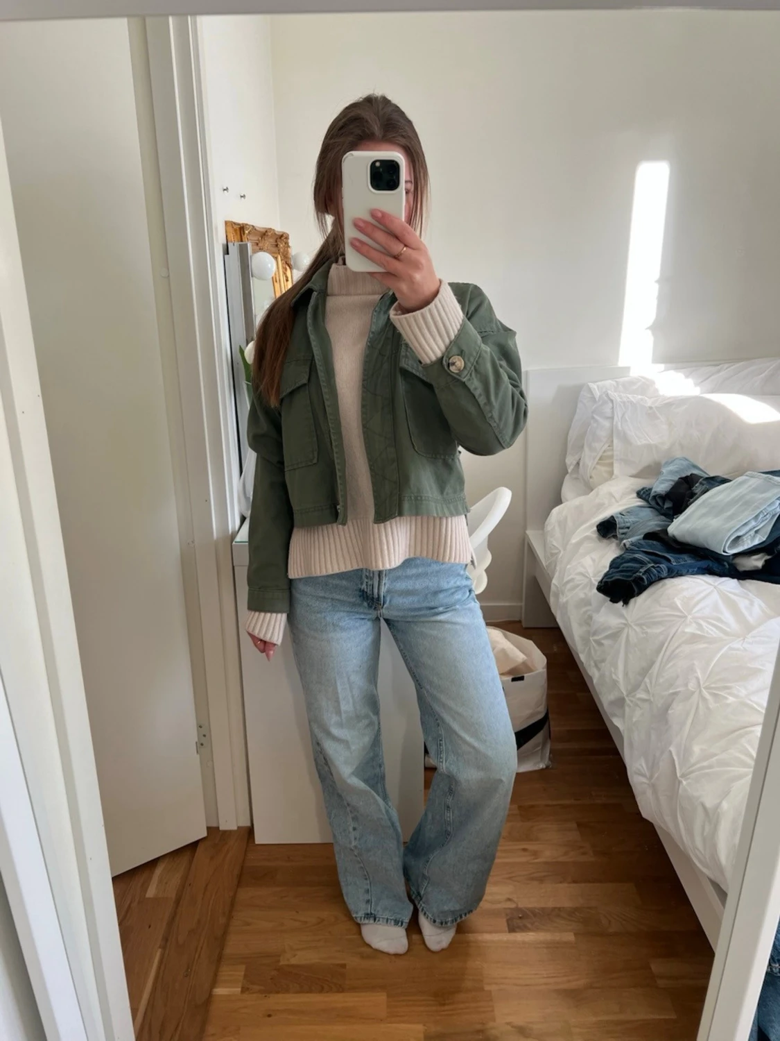 Ljusblå raka jeans  - 1