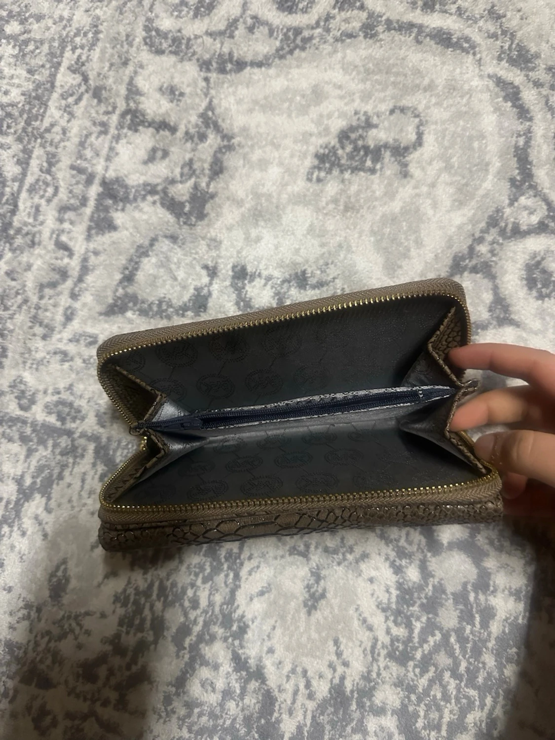 Brun plånbok Michael Kors ormskinn - 1