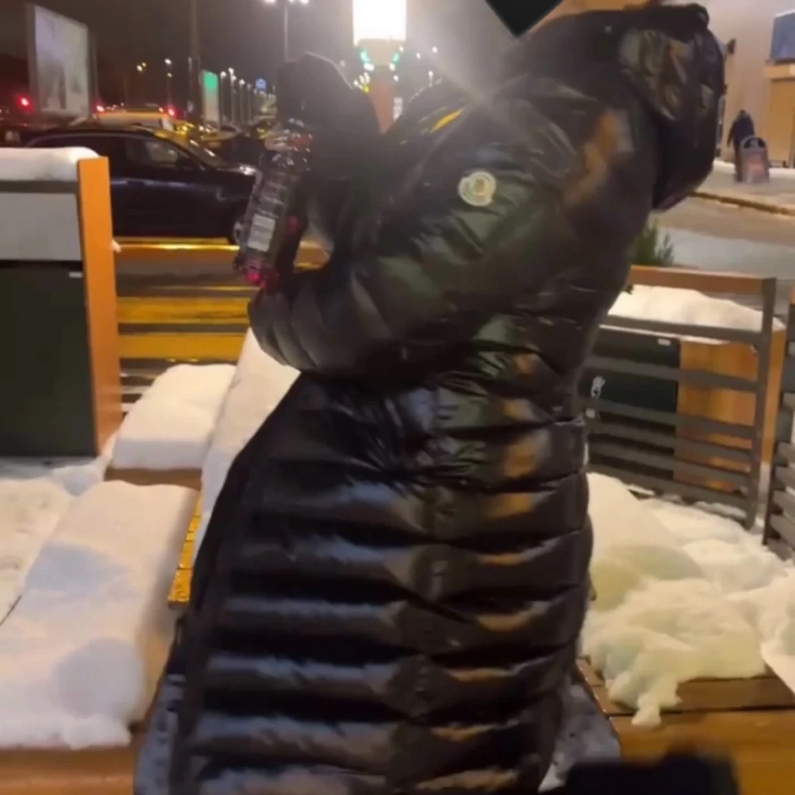 Svart lång jacka från Moncler - 2