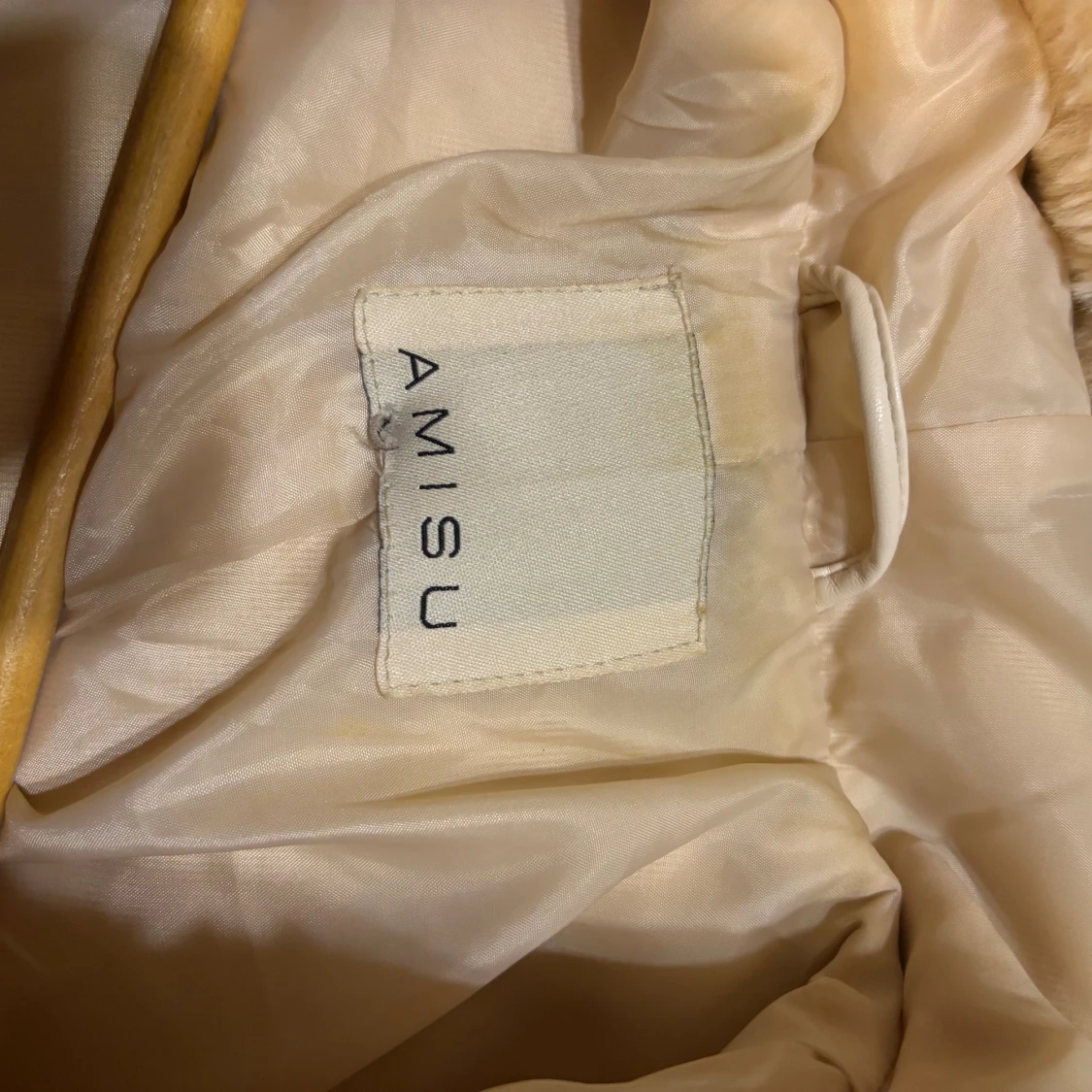 Beige teddyjacka med luva - 4