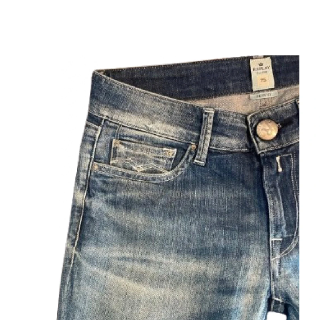 Replay skinny jeans i blå tvätt - 3