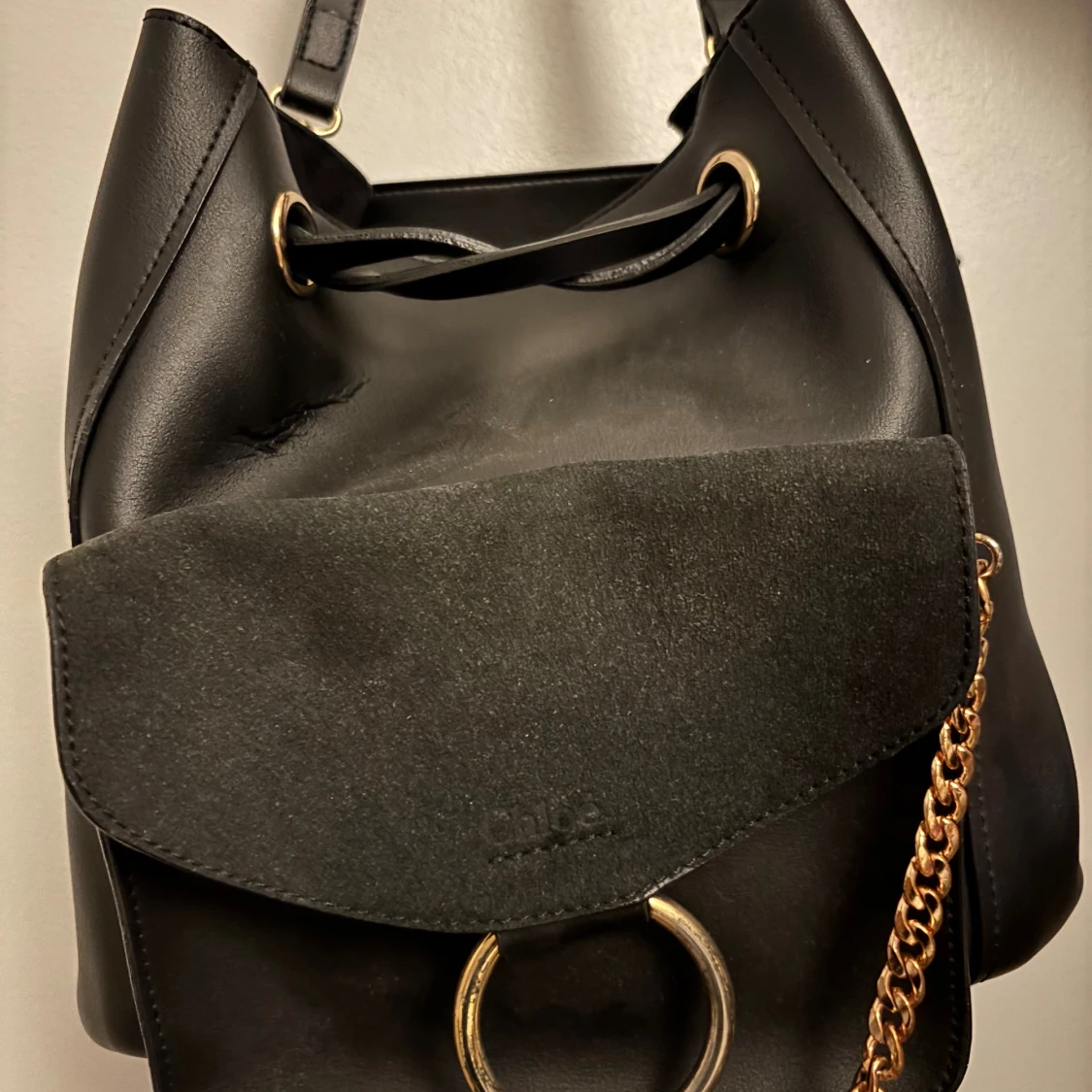 Svart ryggsäck från Chloé i skinn och mocka - 1