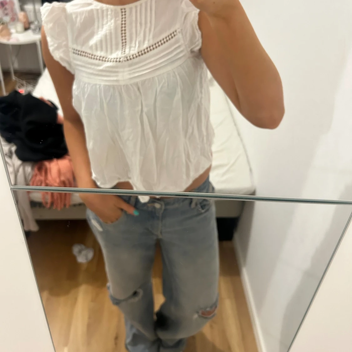 Vit blus med spets från Name It