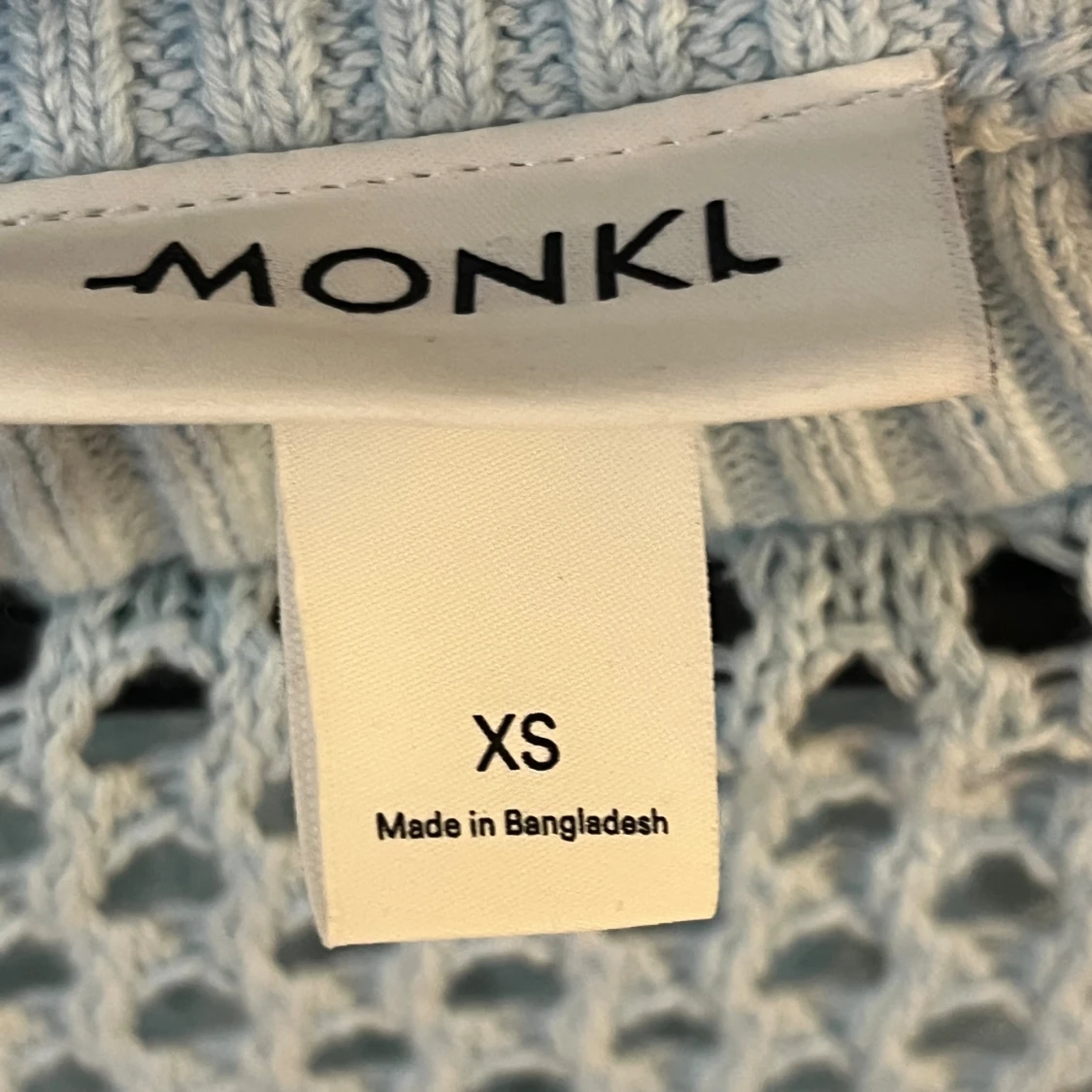 Ljusblå croppad stickad tröja Monki - 1