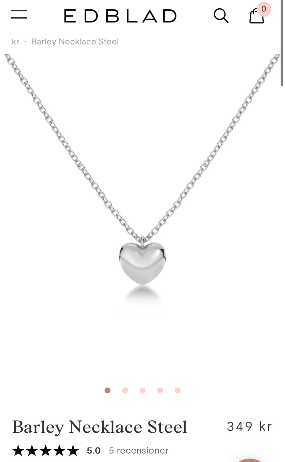 Halsband med hjärta från Edblad