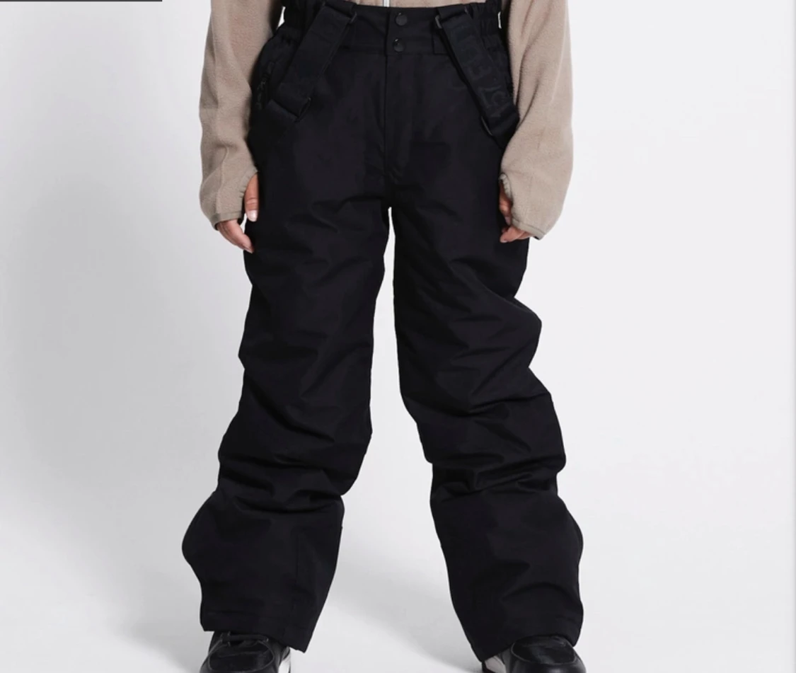 Svarta täckbyxor med hängslen - 2