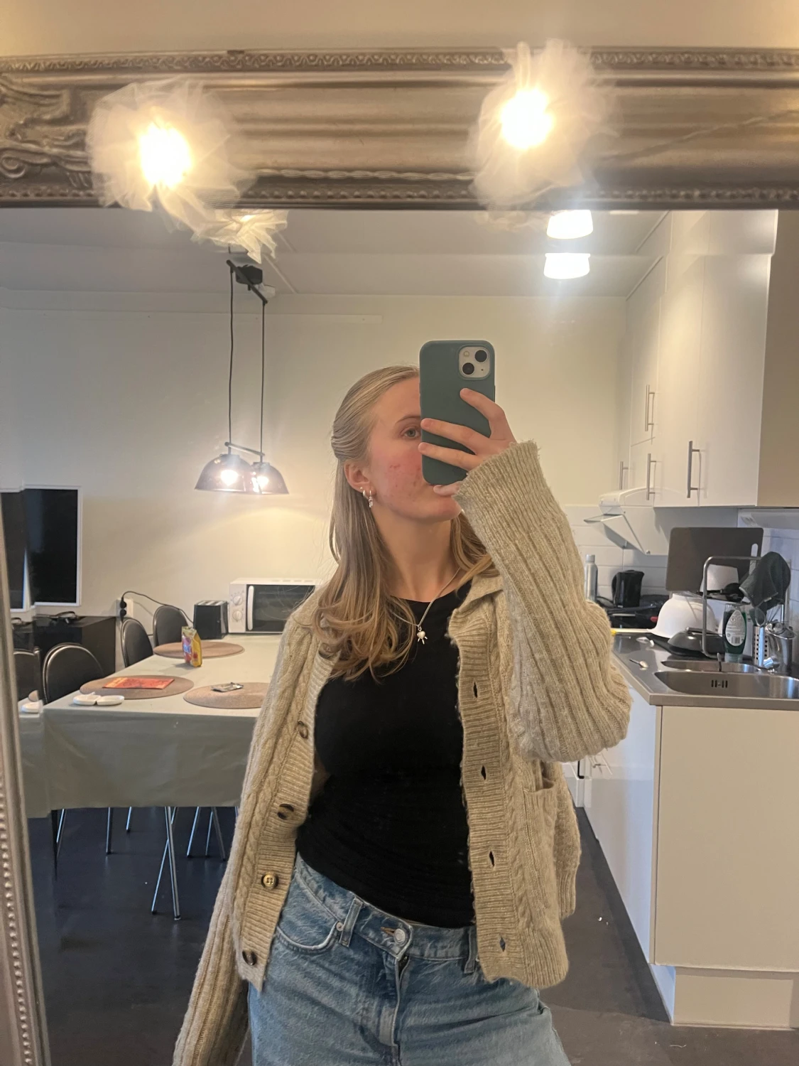 Beige stickad kofta från NA-KD - 2