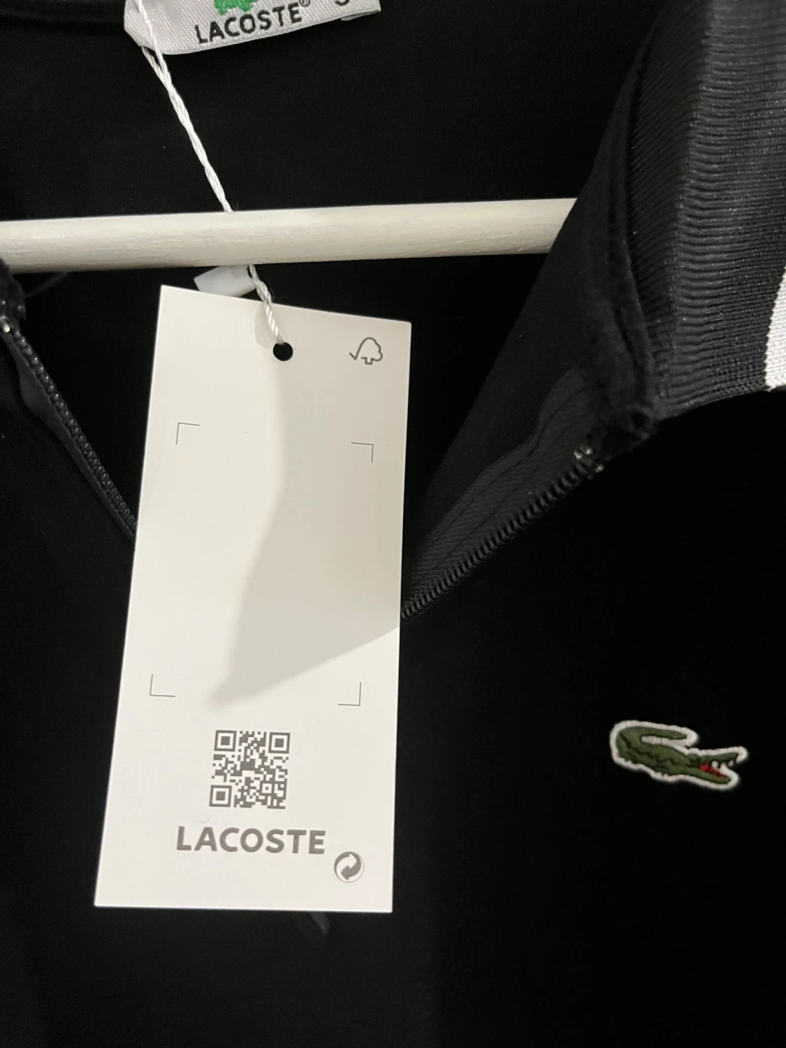 Svart pikétröja Lacoste med krage - 3