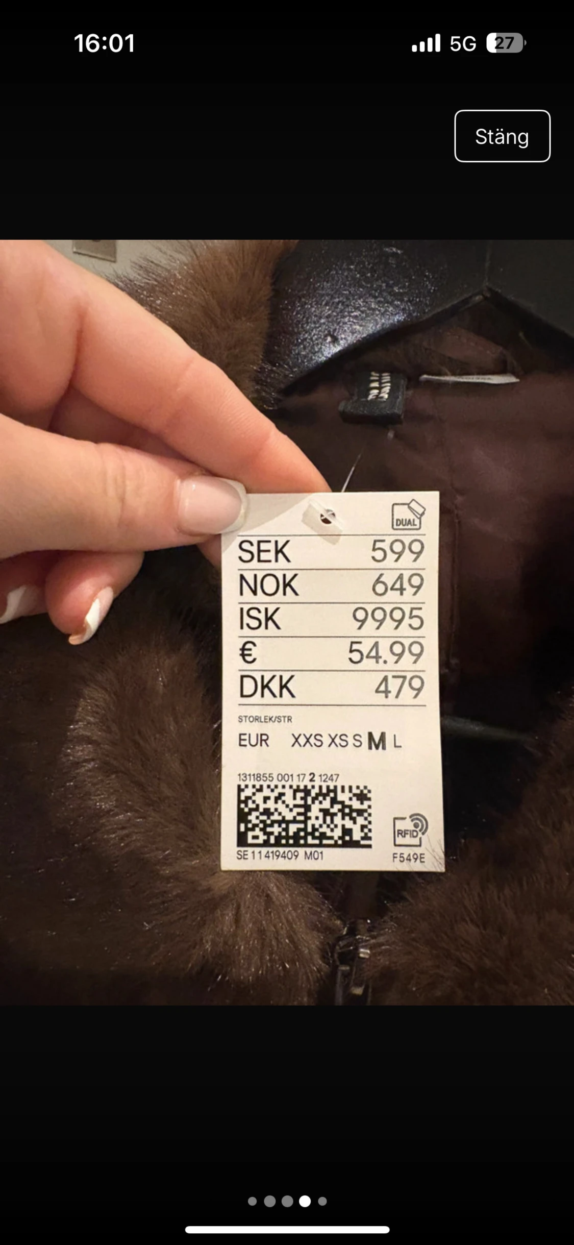 Brun pälsjacka från H&M, storlek M - 3