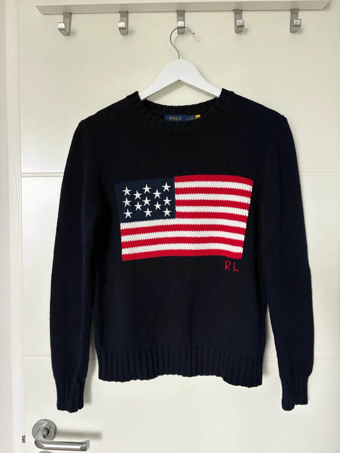 Mörkblå stickad tröja Polo Ralph Lauren
