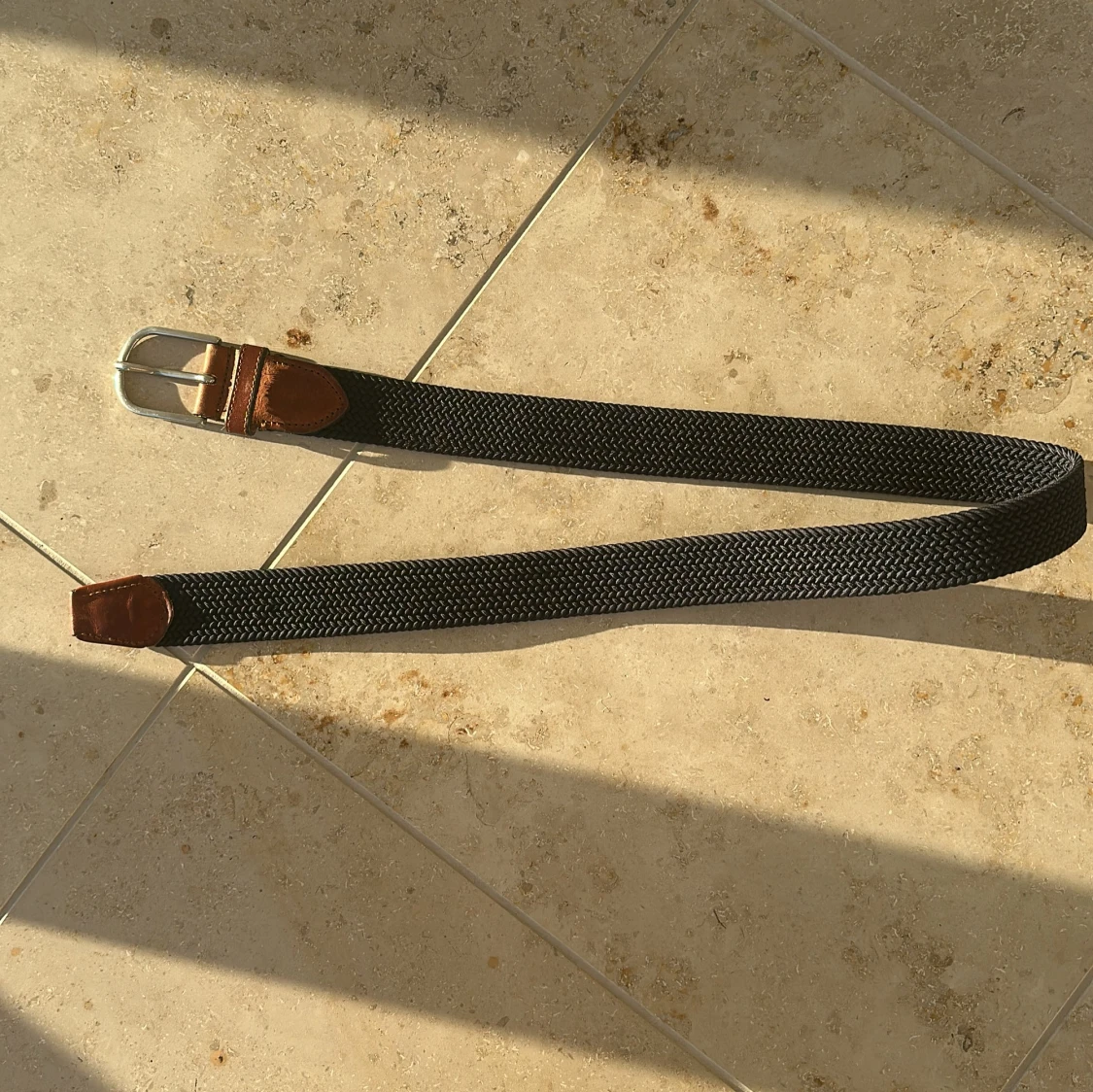 Marinblått flätat bälte  - 1