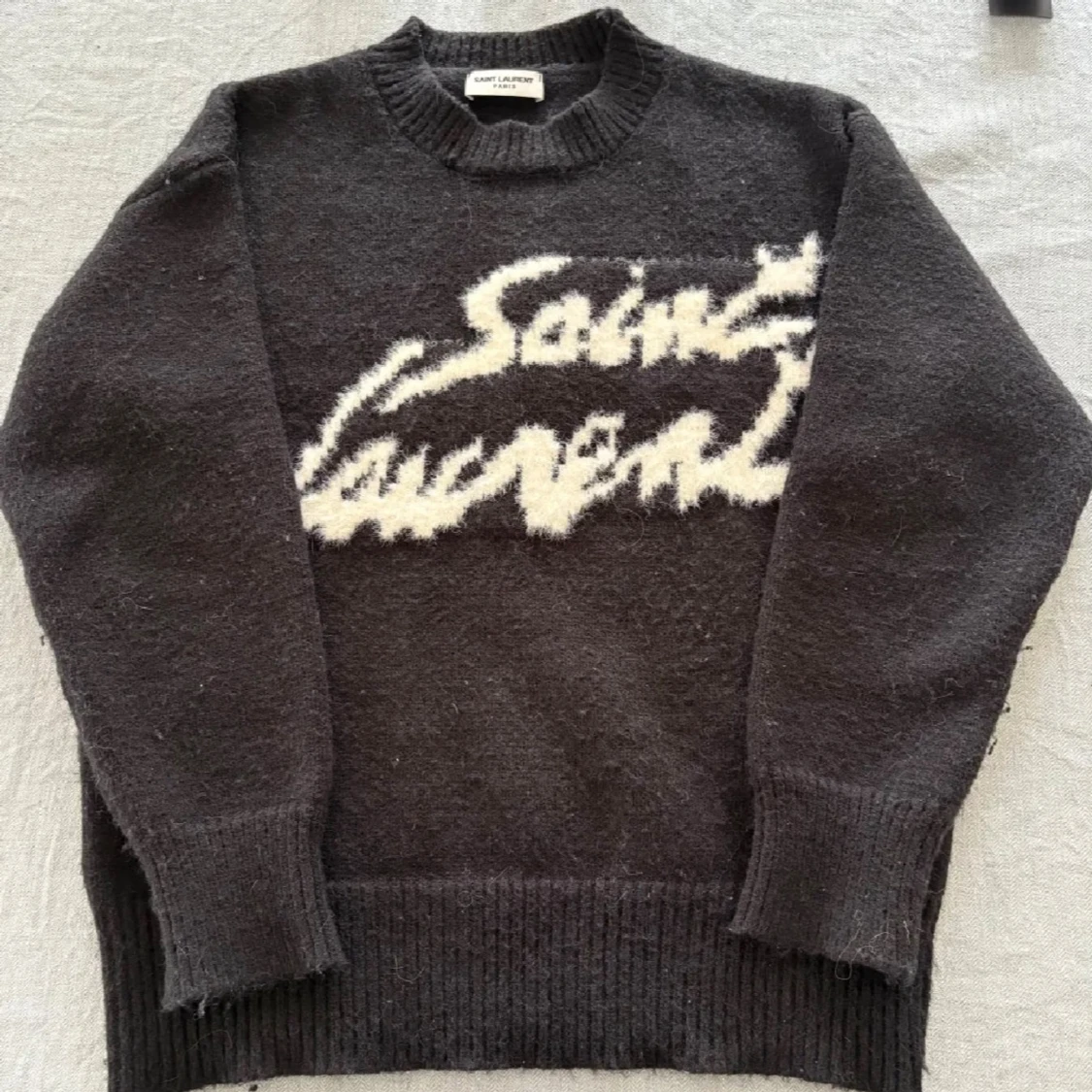 Svart Saint Laurent stickad tröja