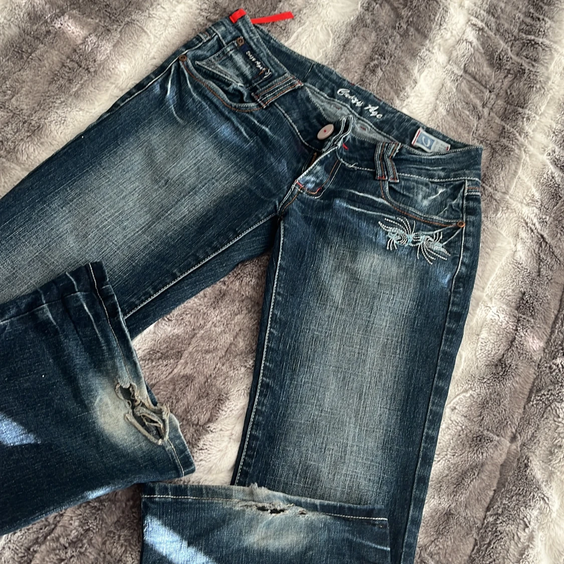 Blå jeans från Crazy Age med broderi - 4