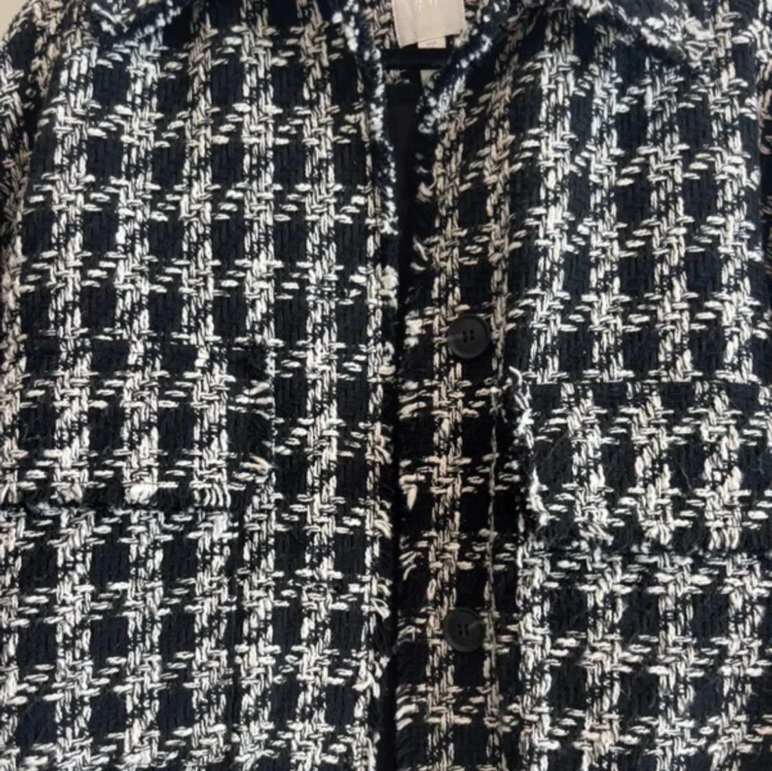 Rutig svartvit tweed jacka från H&M - 2