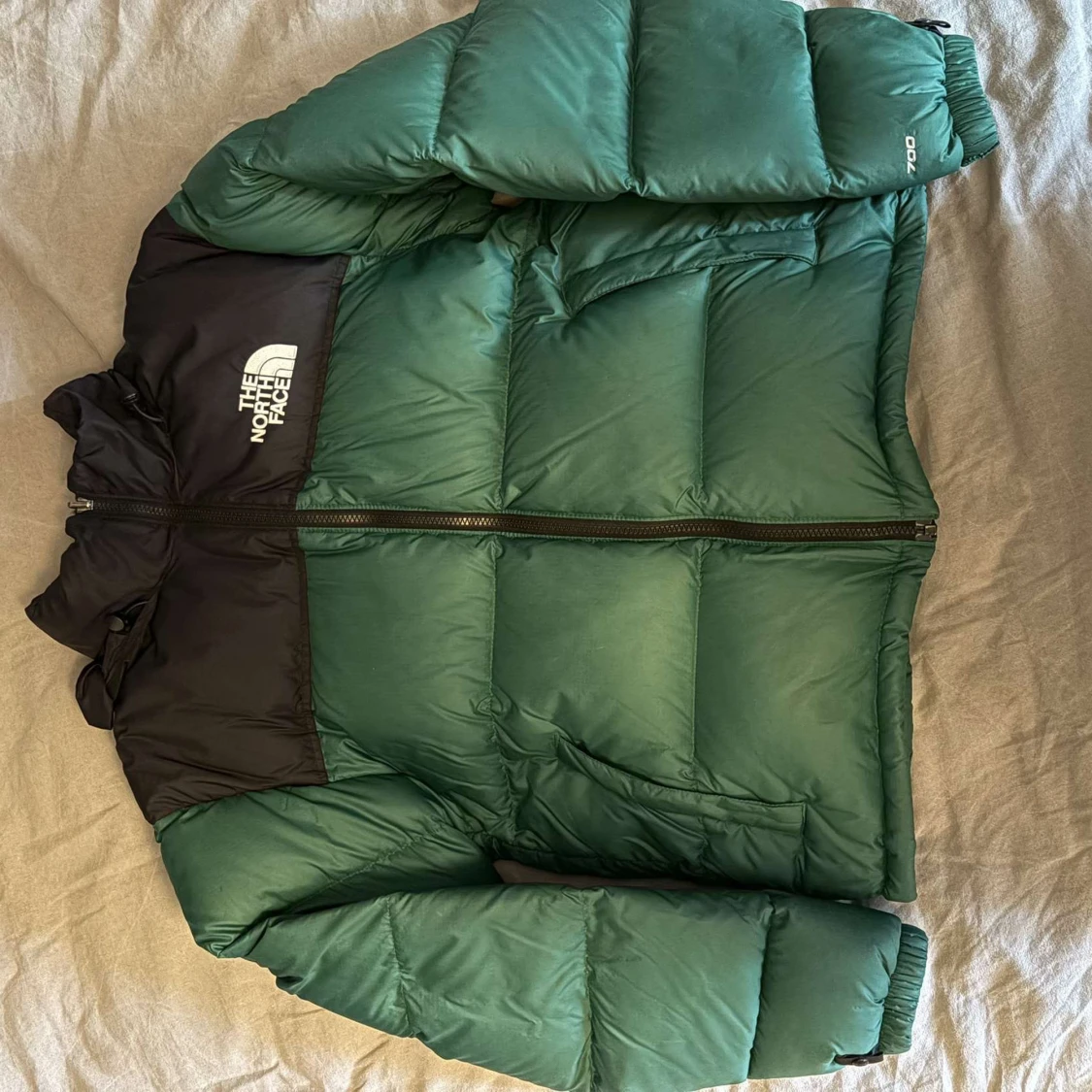 Grön The North Face pufferjacka S