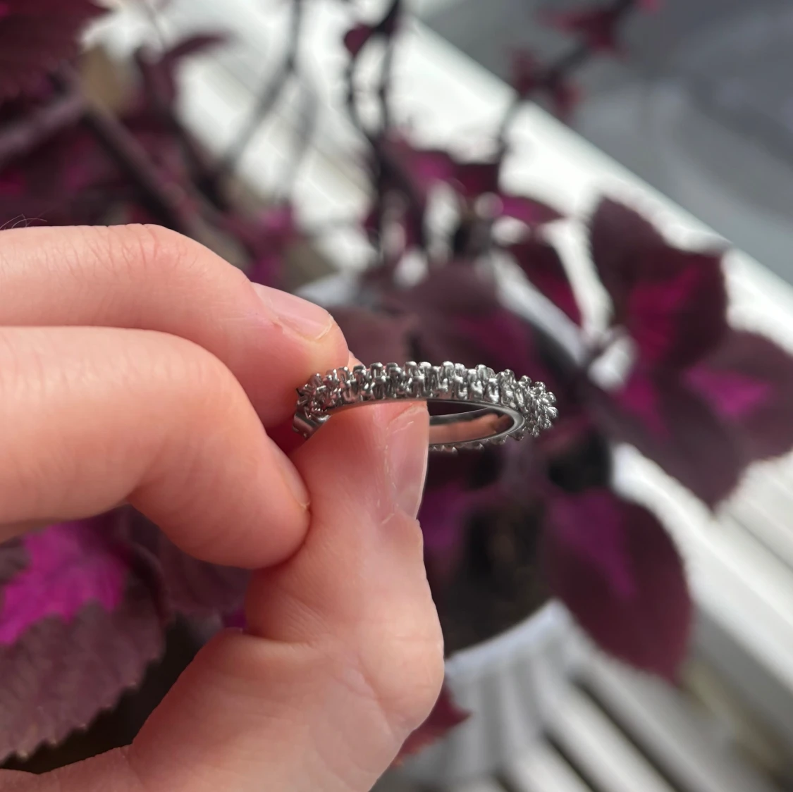 Glittriga silverörhängen i hoops-modell - 1