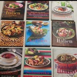 Smaker från hela världen: Frankrike, Italien, Svensk vår, Spanien, Indien, Mellanöstern, Karibien, Ryssland, Sydamerika - Upptäck världens smaker med denna samling inspirerande kokböcker från Allt om Mat! Varje bok bjuder på färgstarka recept och läckra bilder från olika länder – perfekt för dig som vill testa nya rätter och imponera på vännerna. Gör matlagningen roligare och res jorden runt i ditt eget kök!