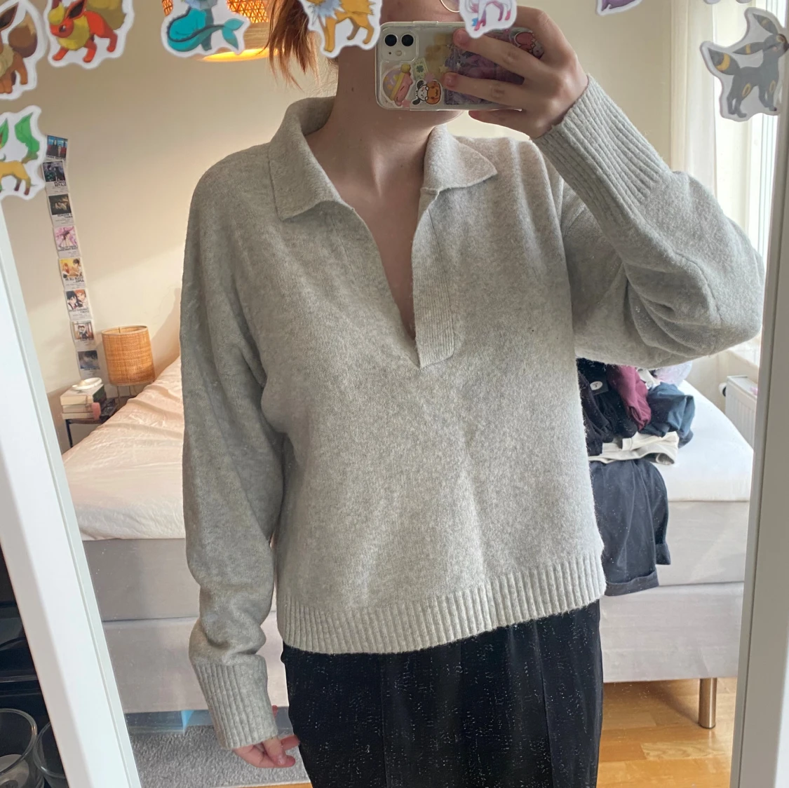 Stickad tröja med krage!🧶