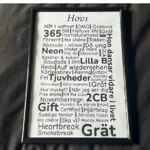 Hov1 tavla - Egendesignad Hov1 tavla med Hov1s låtar! Köp en för att hylla de 4 grabbarna som uppmanade en hel generation att sparka backspeglar påvägen hem. OBS: ram ingår ej.