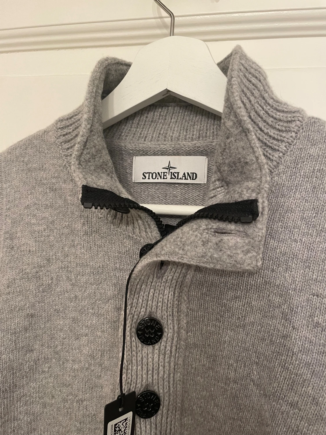 Stone Island Maglia Knitted Half Button Grå - 3