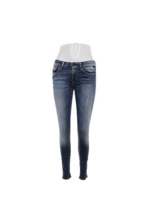 Blåa replay jeans med slitningar - Snygga blåa jeans från replay