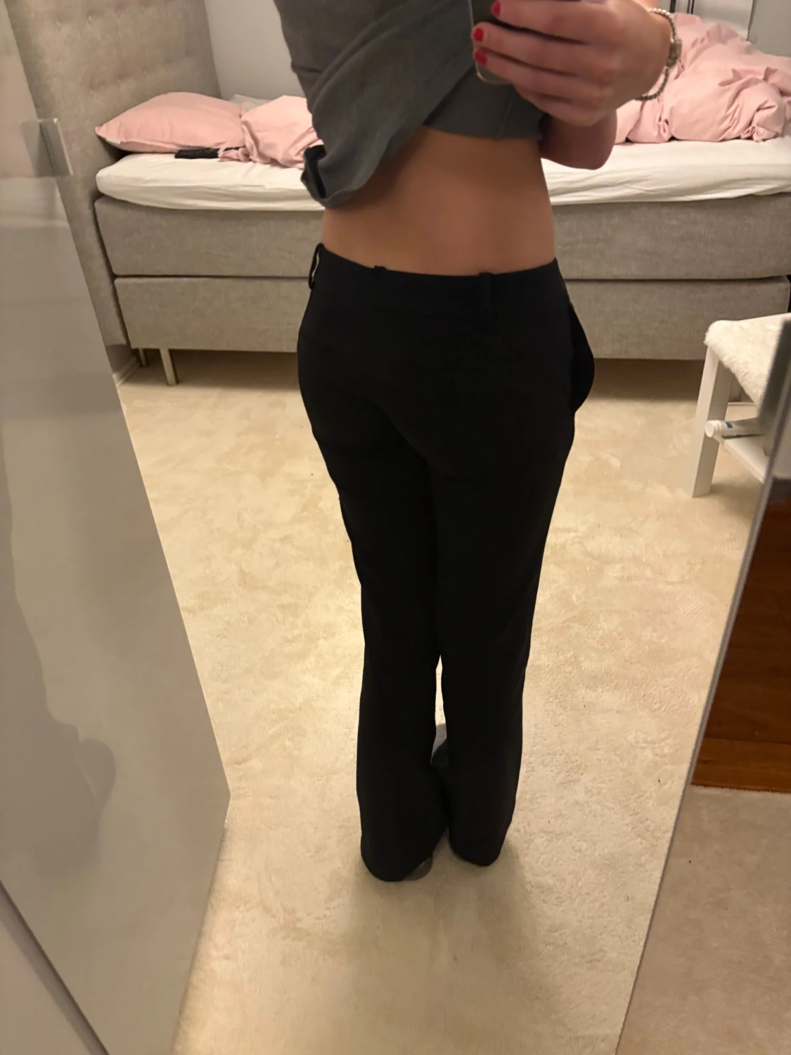 Svarta bootcut kostymbyxor - 2