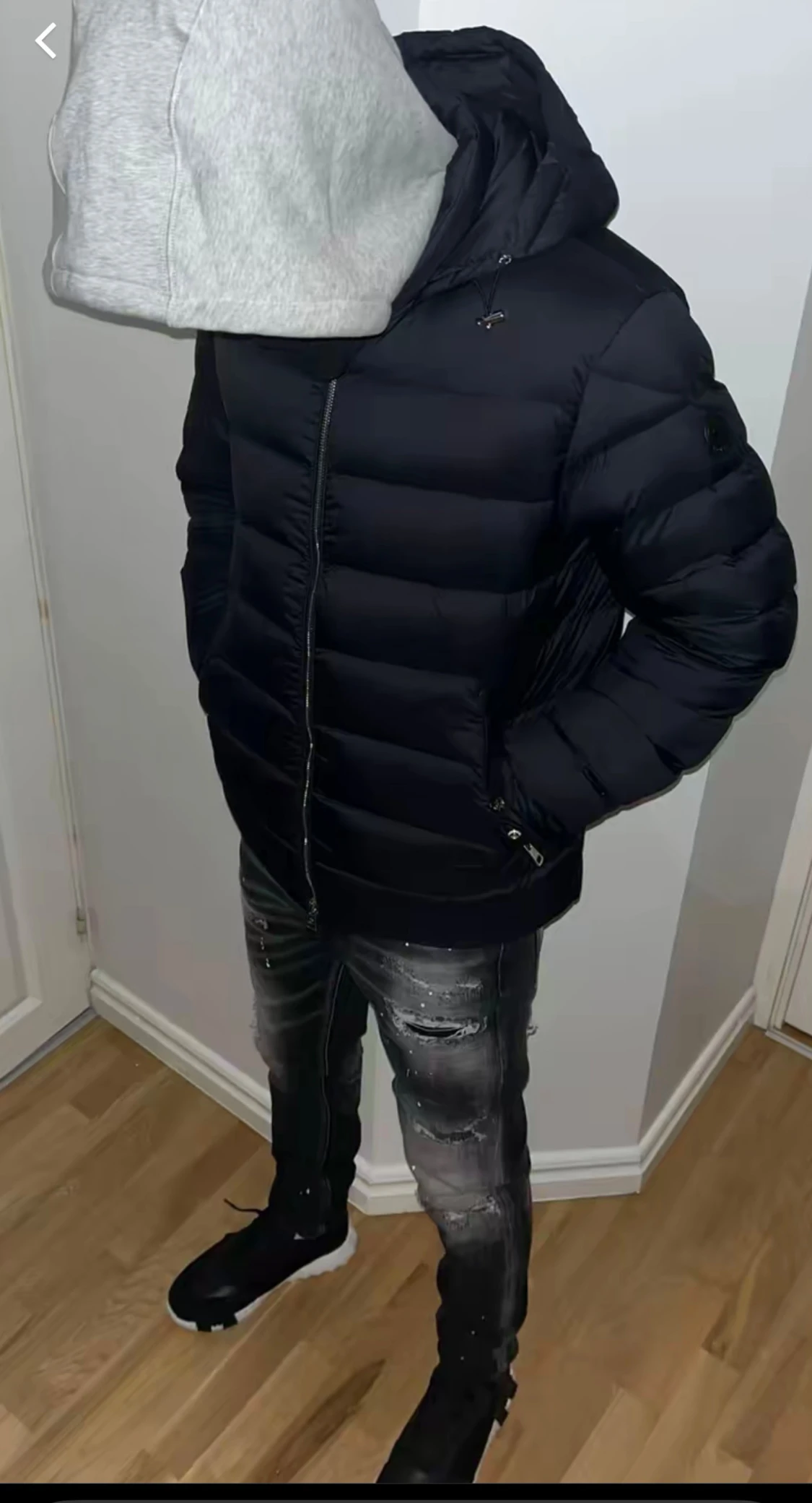 Mörkblå black label Moncler pufferjacka  - 1