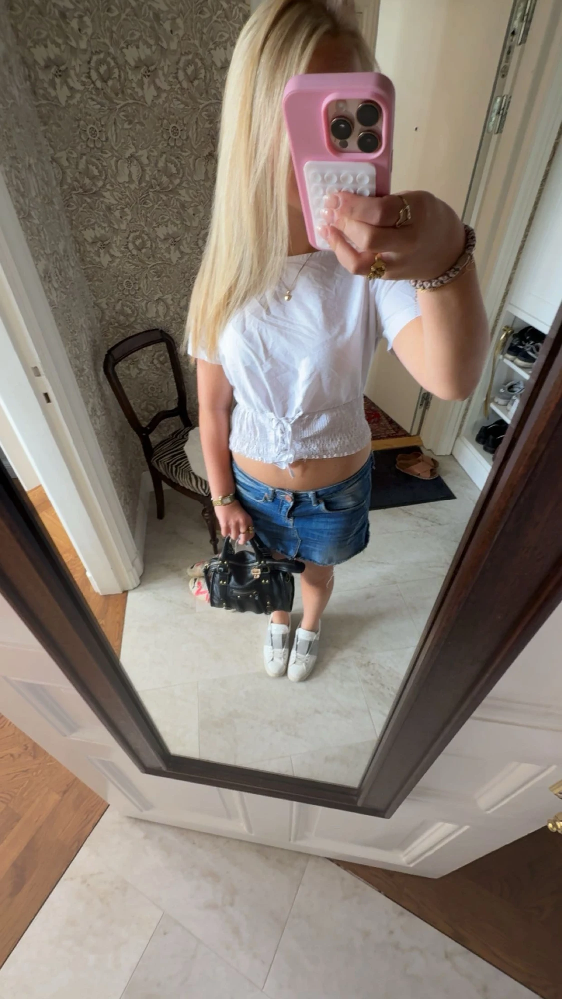 Vit croppad topp med knyt - 1