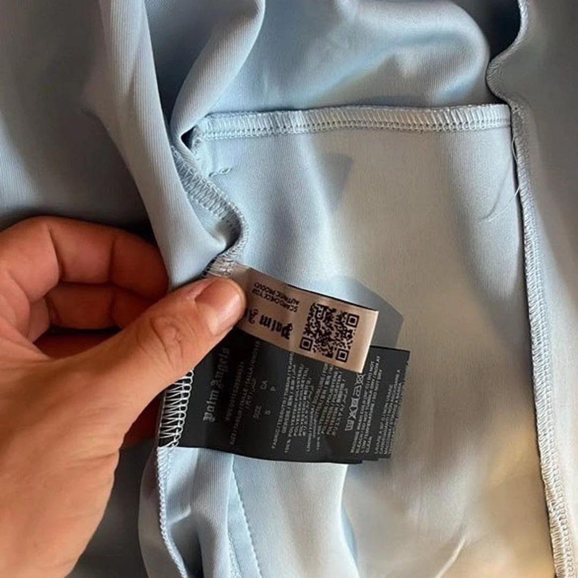 Palm Angels ljusblå zip hoodie - 2