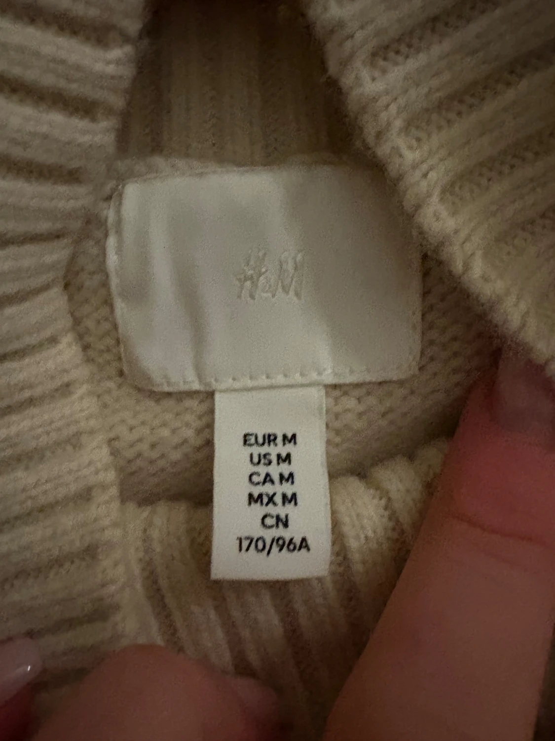 Beige polotröja från H&M i stickad bomull - 2