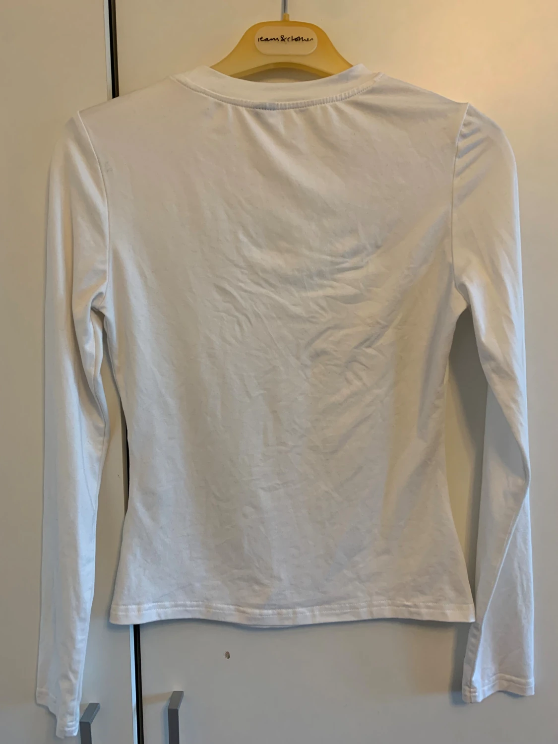 Vit långärmad topp i bomull - 1