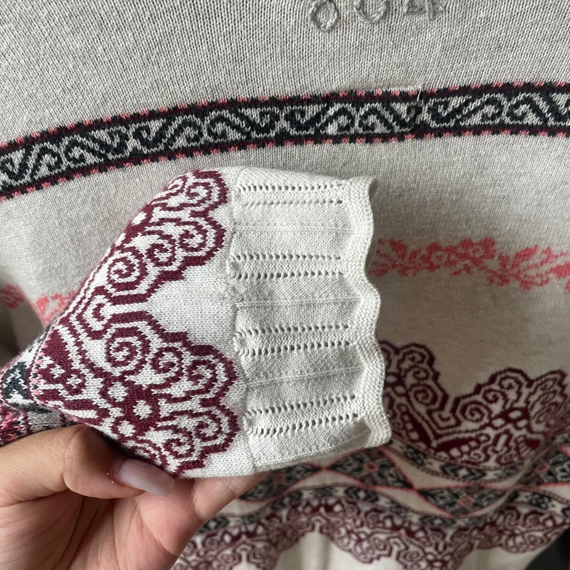 Mönstrad odd molly kofta med knyt  - 1