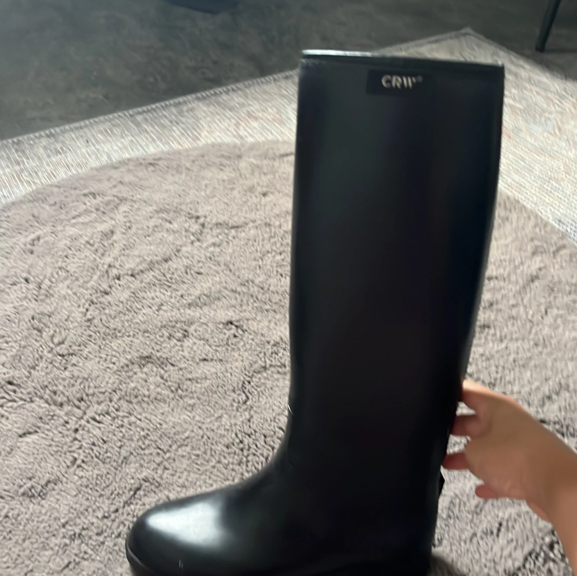 Svarta höga stövlar från Crw, strl 35 hööks - 2