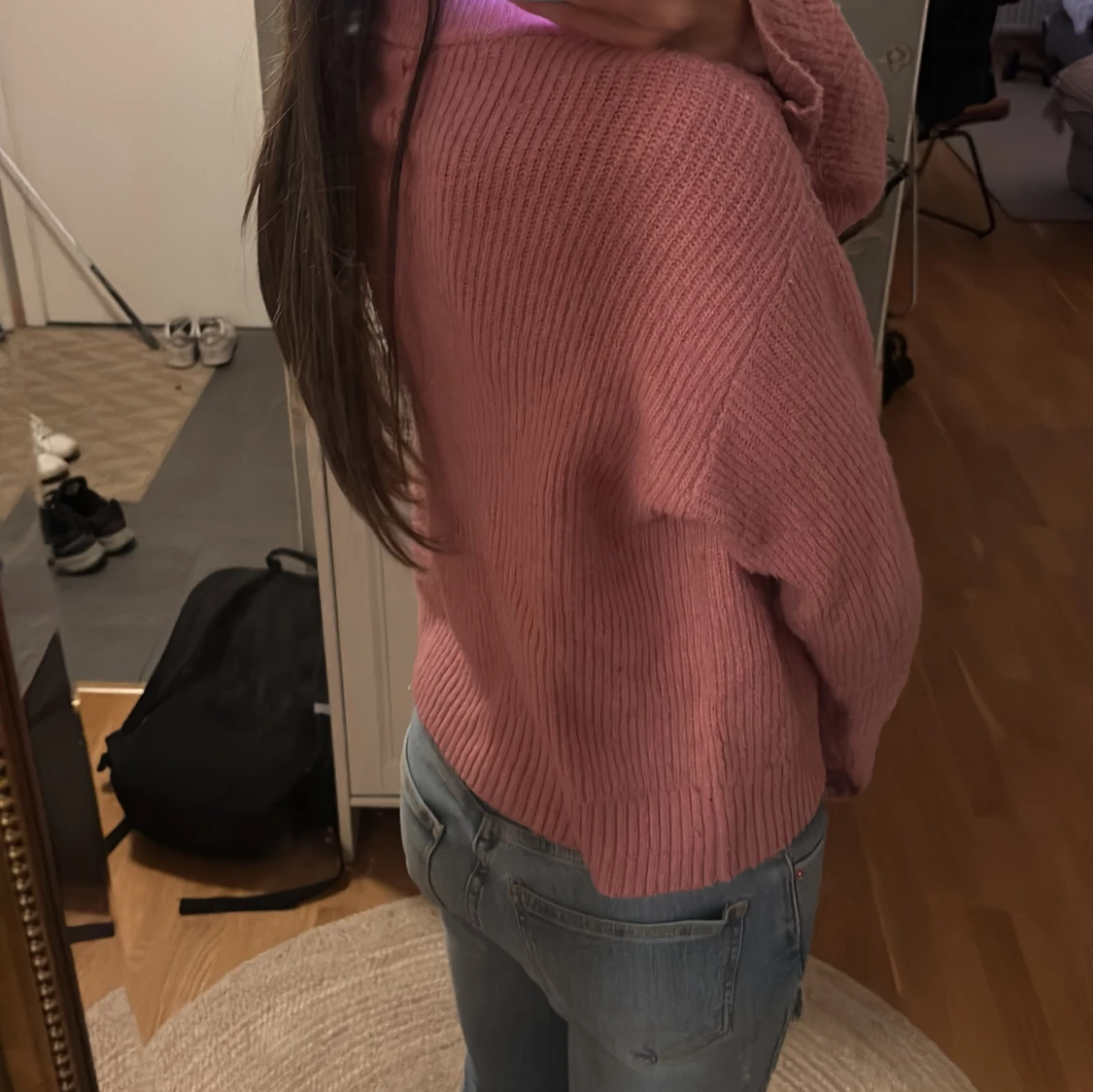 Rosa stickad tröja från Zara - 1