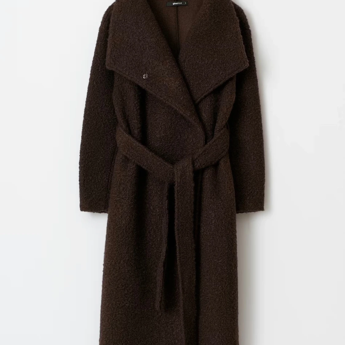 Mörkbrun teddyjacka med bälte - 1