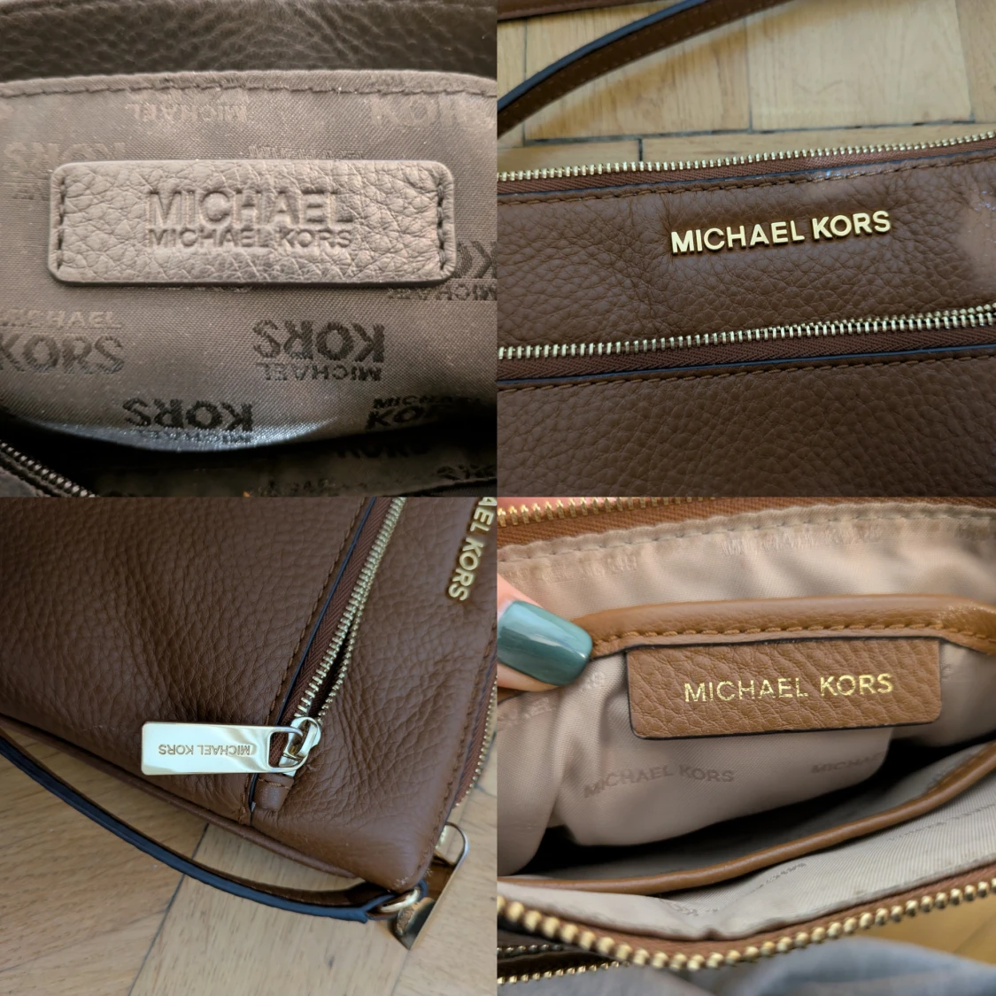 Brun/konjak axelväska Michael Kors skinn - 3