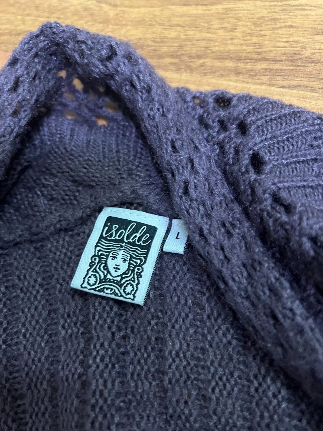 Mörklila stickad kofta från Isolde - 2