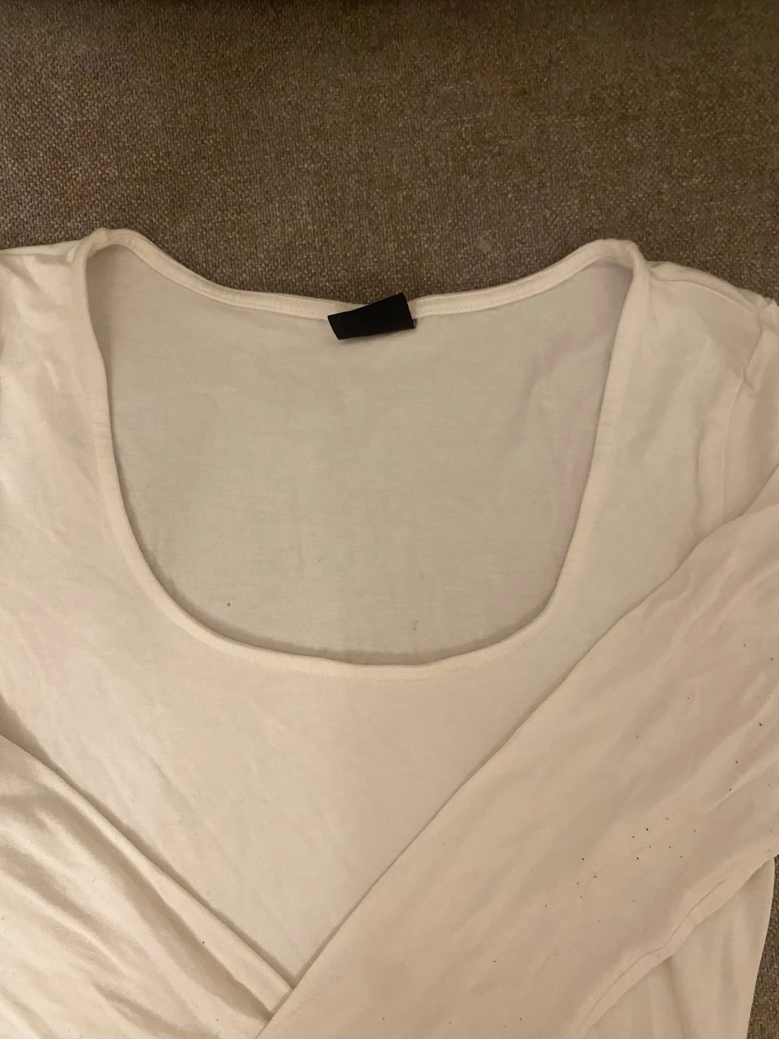 Vit långärmad croppad topp - 2