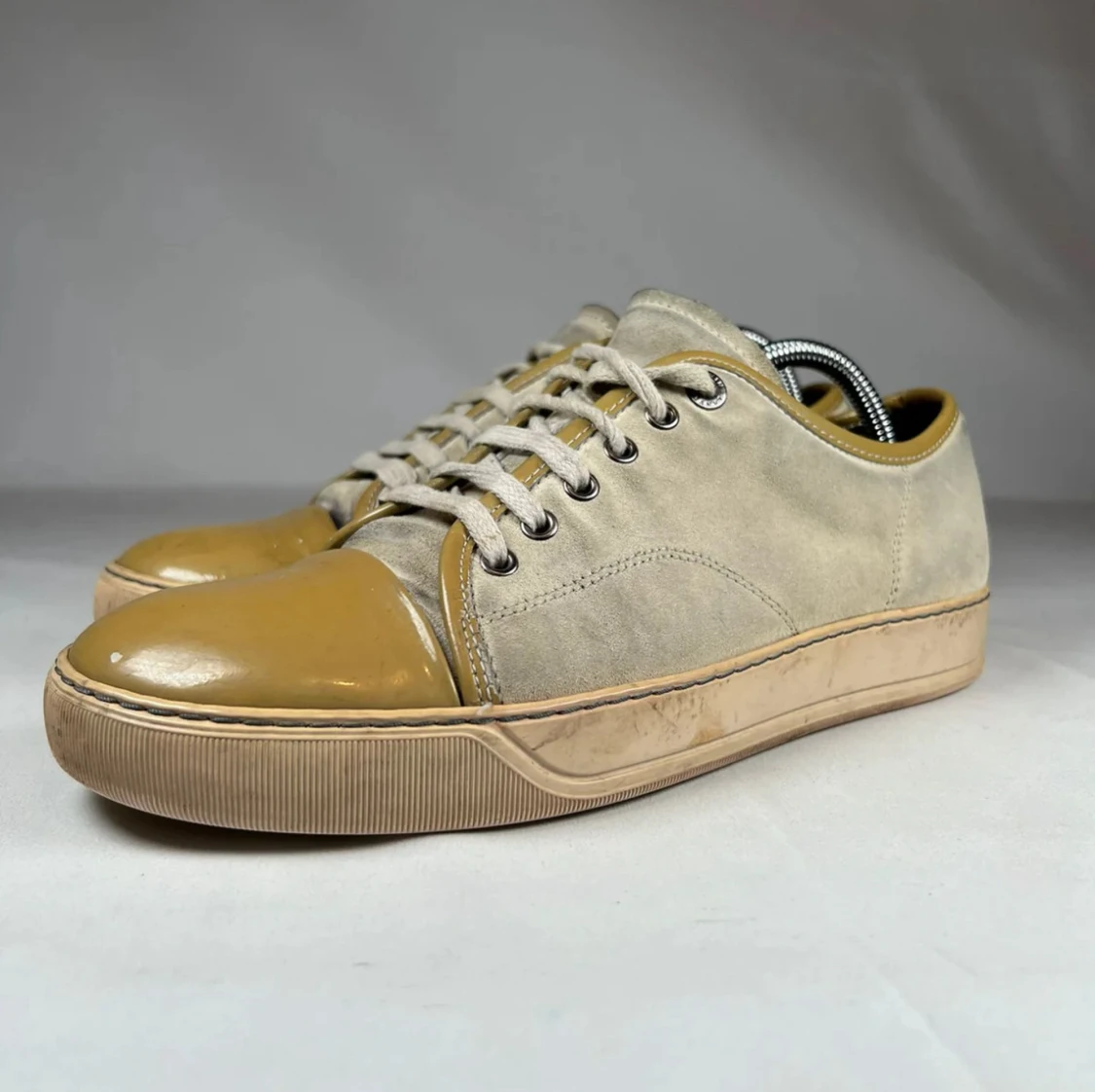 Lanvin Beige sneakers med mocka och lackad tå - 3