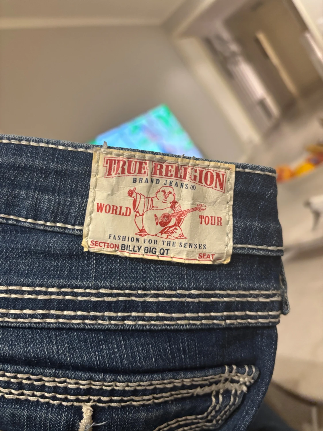True Religion blå jeans med kontrastsömmar - 3