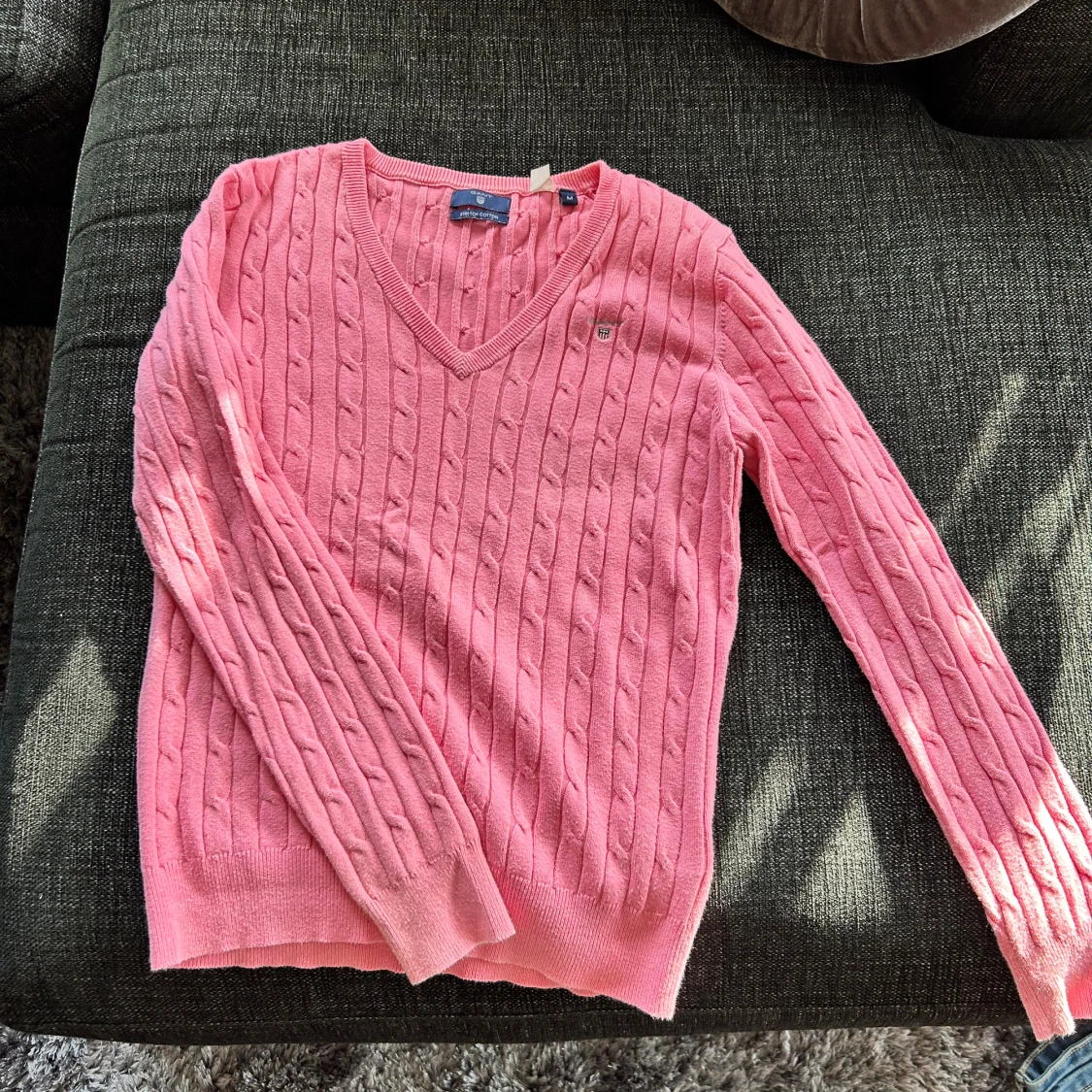 Rosa kabelstickad tröja från GANT - 2