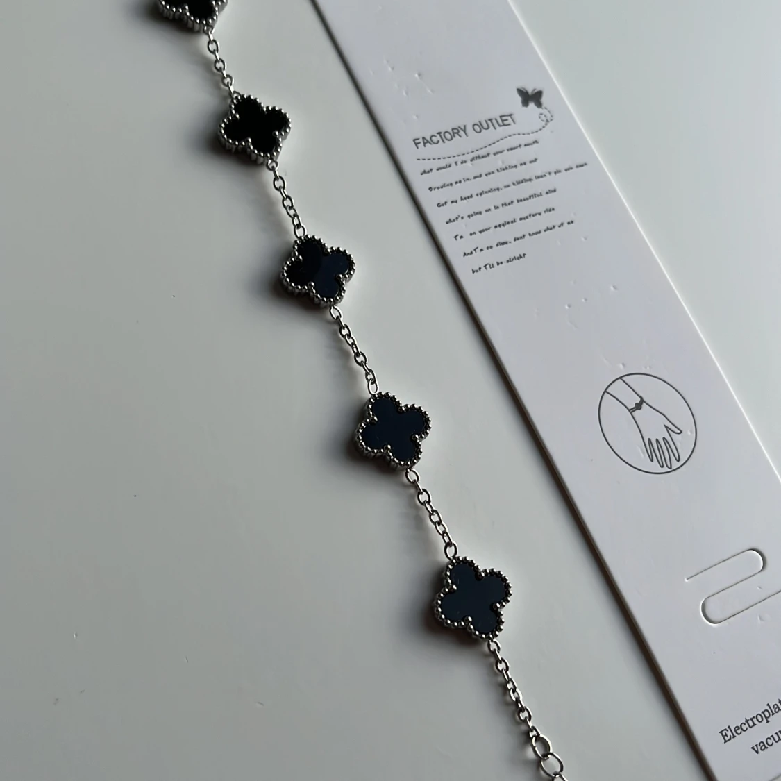Black-silver alhambra bracelet - 1