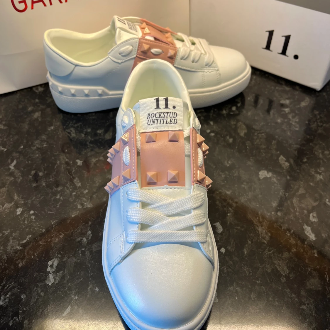 Valentino Rockstud Open sneakers vit/rosa - 1