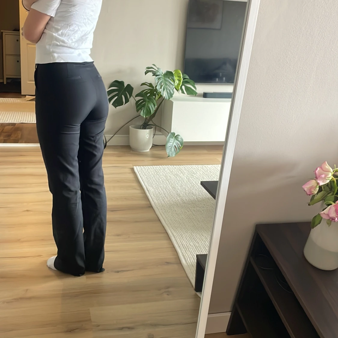 Svarta bootcut kostymbyxor - 1