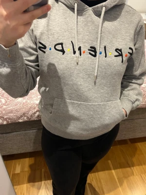 Grå hoodie med tryck - Säljer en grå hoodie men trycket av serien ”Friends”. Säljer hoodien då jag inte använder den längre - den har tagit väl hands om. Perfekt inför kyliga tider. 