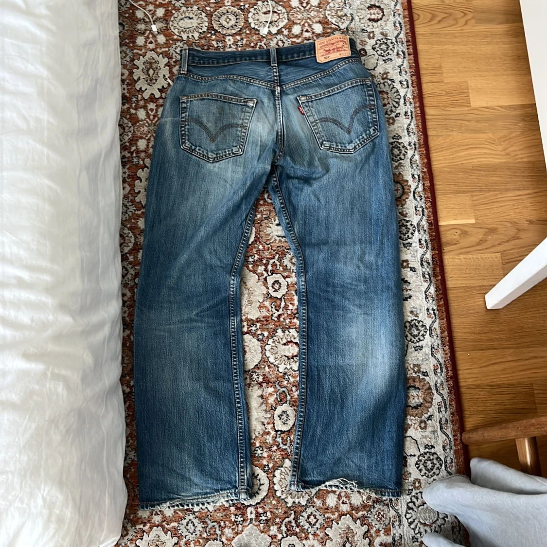 Levi's 501 slitna blå jeans - 1