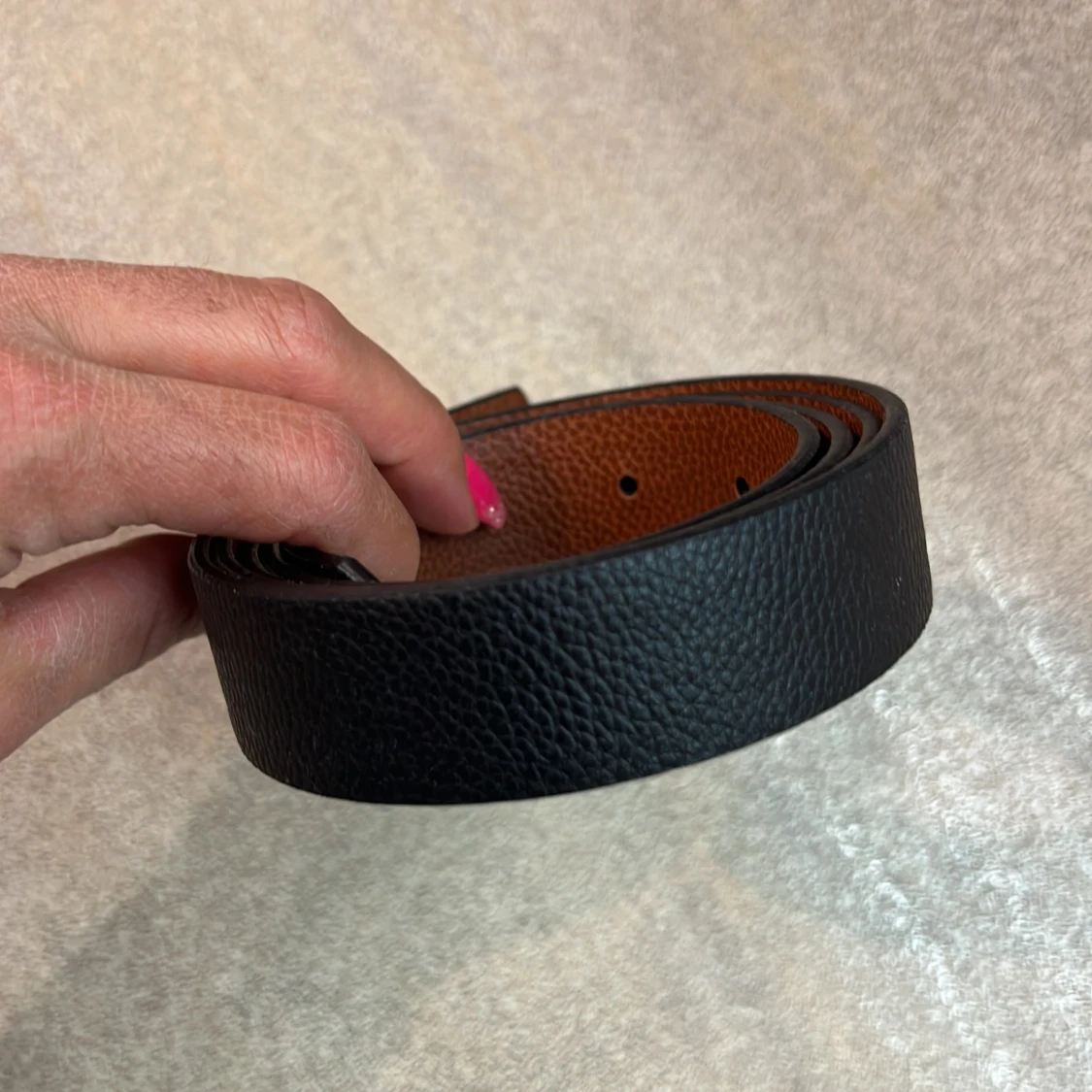 Svart skärp i skinn  - 3